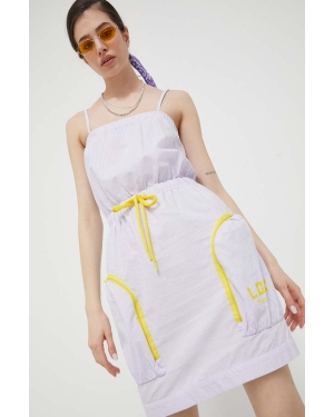 Love Moschino sukienka kolor fioletowy mini prosta
