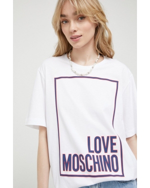 Love Moschino t-shirt bawełniany kolor biały