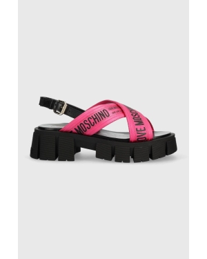 Love Moschino sandały damskie kolor różowy na platformie JA16186G0GIX261A