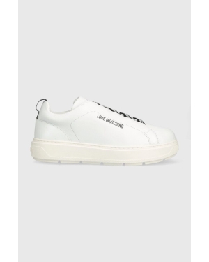 Love Moschino sneakersy skórzane kolor biały JA15824G0GIA0100