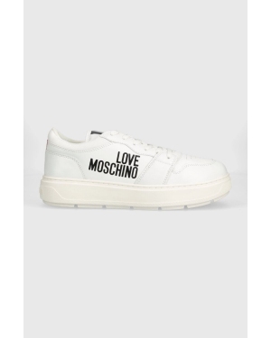 Love Moschino sneakersy skórzane kolor biały JA15274G0GIAB10A
