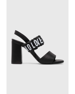 Love Moschino sandały skórzane kolor czarny JA16358G0GIE0000