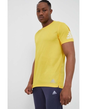 adidas Performance t-shirt do biegania Run It kolor żółty z nadrukiem