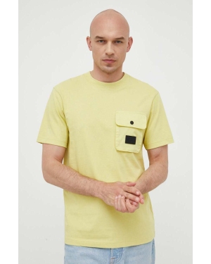 Calvin Klein Jeans t-shirt bawełniany kolor żółty gładki