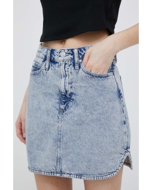 Calvin Klein Jeans spódnica jeansowa kolor niebieski mini prosta