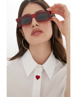 HUGO okulary przeciwsłoneczne damskie kolor czerwony