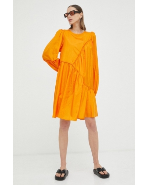 Gestuz sukienka HeslaGZ kolor pomarańczowy mini oversize