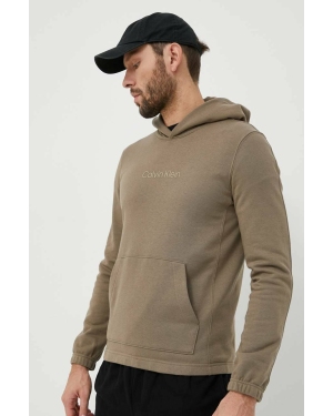 Calvin Klein Performance bluza dresowa Essentials kolor brązowy z kapturem gładka