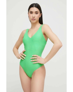 4F jednoczęściowy strój kąpielowy kolor zielony lekko usztywniona miseczka