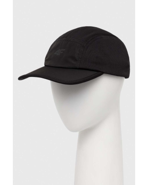 4F czapka z daszkiem kolor czarny gładka
