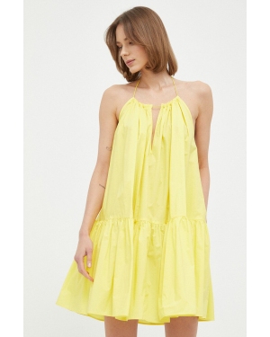 Patrizia Pepe sukienka bawełniana kolor żółty mini rozkloszowana