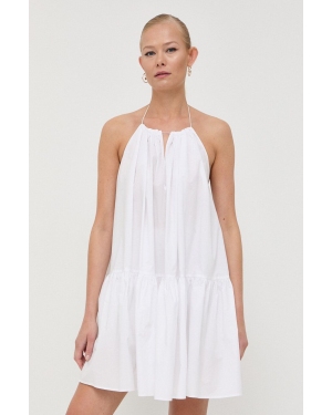 Patrizia Pepe sukienka bawełniana kolor biały mini rozkloszowana