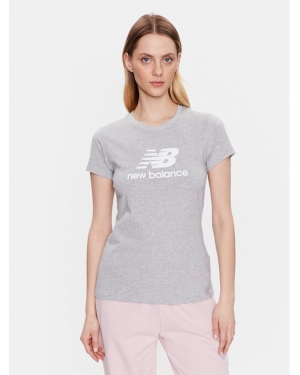 New Balance T-Shirt Essentials Stacked Logo WT31546 Szary Athletic Fit