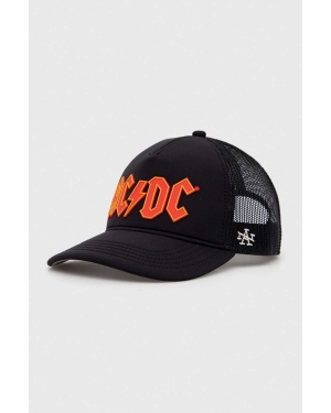 American Needle czapka z daszkiem ACDC kolor czarny z aplikacją