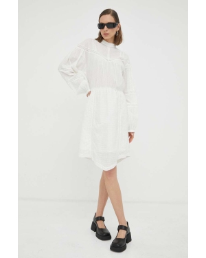 2NDDAY sukienka bawełniana kolor biały mini rozkloszowana