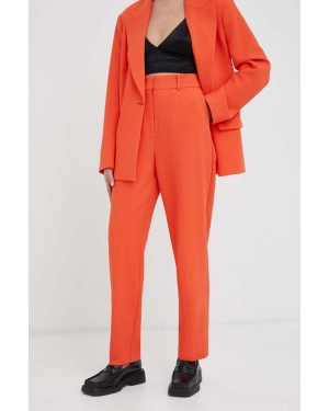 2NDDAY spodnie damskie kolor pomarańczowy proste high waist