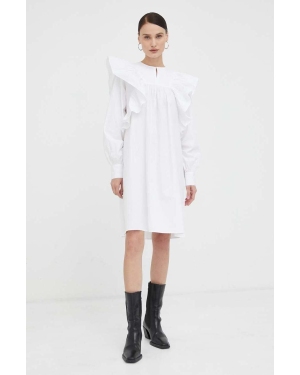 2NDDAY sukienka bawełniana kolor biały mini prosta