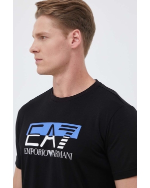 EA7 Emporio Armani t-shirt bawełniany kolor czarny z nadrukiem