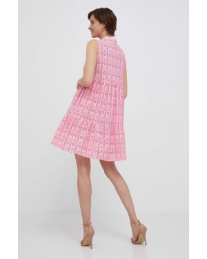 Rich & Royal sukienka bawełniana kolor różowy mini rozkloszowana
