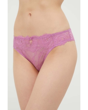 Emporio Armani Underwear figi kolor różowy z koronki