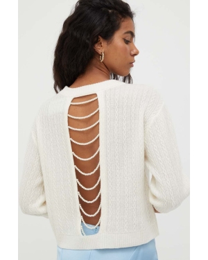 Custommade sweter wełniany damski kolor beżowy