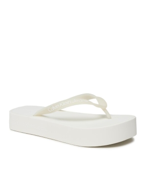Calvin Klein Jeans Japonki Beach Sandal Flatform Logo YW0YW01092 Biały