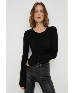 American Vintage sweter z domieszką lnu kolor czarny