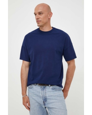 American Vintage t-shirt bawełniany kolor granatowy gładki