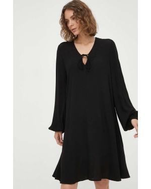 Bruuns Bazaar sukienka Lilli Lavina kolor czarny mini rozkloszowana