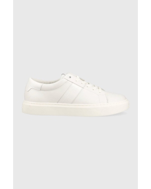 Calvin Klein sneakersy skórzane LOW TOP LACE UP LTH kolor biały HM0HM01055