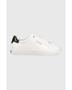 Calvin Klein sneakersy skórzane VULC LACE UP kolor biały HW0HW01406