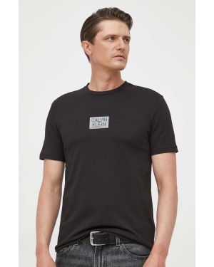 Calvin Klein t-shirt bawełniany kolor czarny z nadrukiem