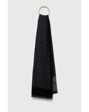 Calvin Klein szalik damski kolor czarny wzorzysty