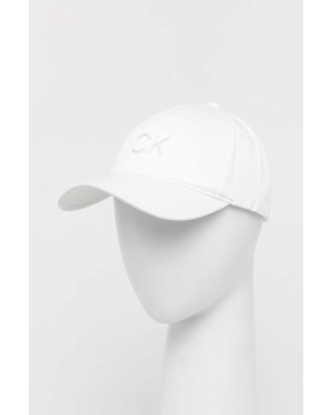 Calvin Klein czapka z daszkiem kolor biały gładka