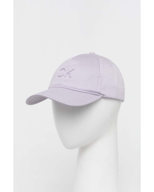Calvin Klein czapka z daszkiem kolor fioletowy gładka