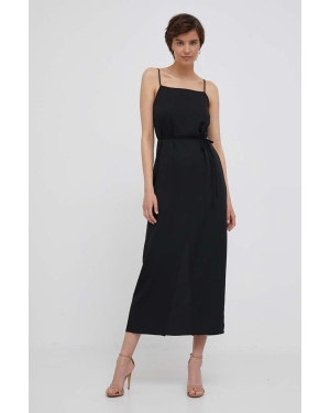Calvin Klein sukienka kolor czarny maxi prosta