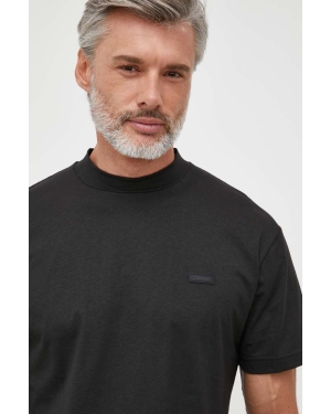 Calvin Klein t-shirt bawełniany kolor czarny gładki