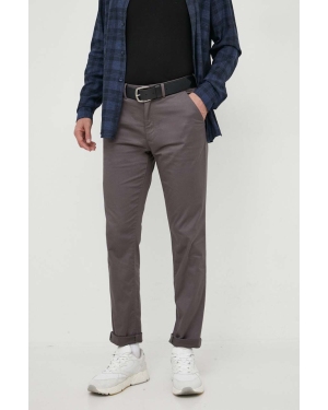 Calvin Klein spodnie męskie kolor szary w fasonie chinos
