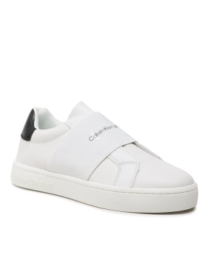 Calvin Klein Jeans Sneakersy Casual Cupsole Elastic Lth YW0YW01021 Biały
