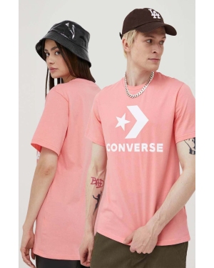 Converse t-shirt bawełniany kolor różowy z nadrukiem