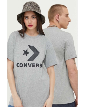 Converse t-shirt bawełniany kolor szary z nadrukiem