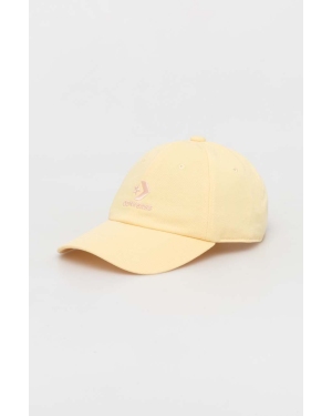 Converse czapka z daszkiem kolor żółty z aplikacją