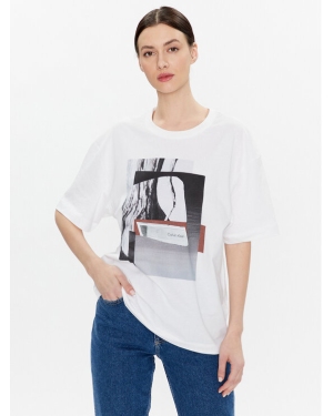 Calvin Klein T-Shirt Photo Print Graphic K20K204995 Biały Relaxed Fit