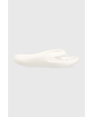 Crocs japonki Mellow Flip kolor biały na płaskim obcasie 208437