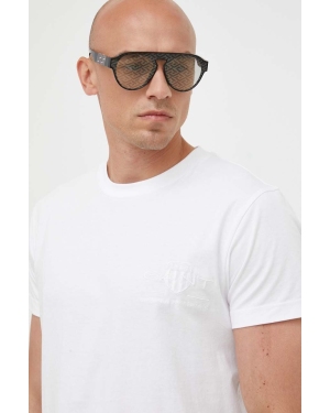 Gant t-shirt bawełniany kolor biały z aplikacją