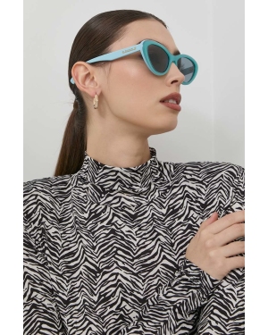 Gucci okulary przeciwsłoneczne GG1170S damskie kolor turkusowy