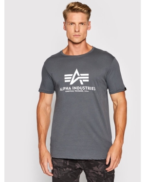 Alpha Industries T-Shirt Basic Reflective Print 100501RP Szary Regular Fit