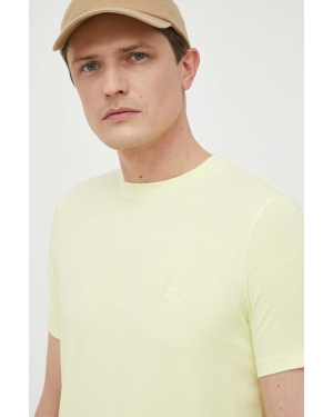Karl Lagerfeld t-shirt męski kolor żółty gładki