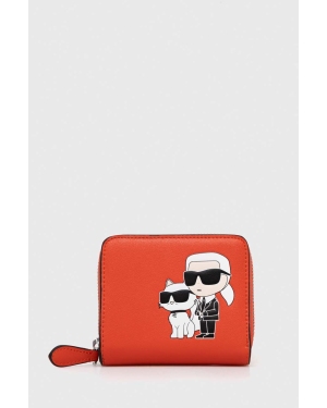 Karl Lagerfeld portfel skórzany kolor czerwony