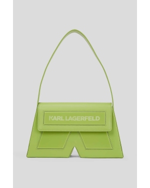 Karl Lagerfeld torebka skórzana ICON K SHB LEATHER kolor zielony
